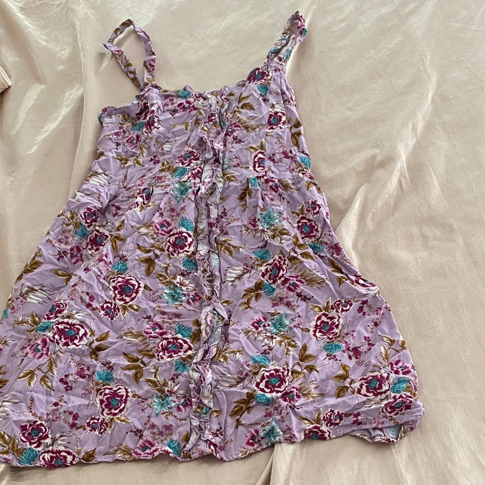 Xhilaration Floral Mini Dress - Purple and Teal